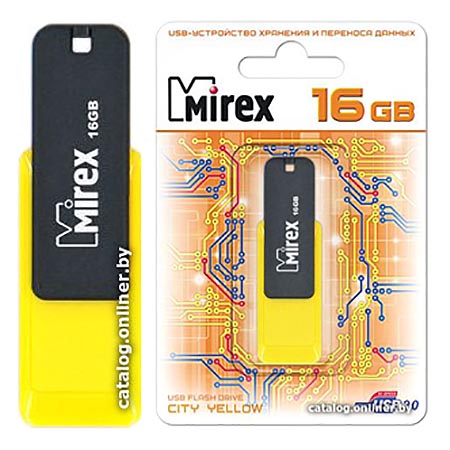 картинка Флеш-диск Mirex 16 GB, City, желтый от магазина Альфанит в Кунгуре