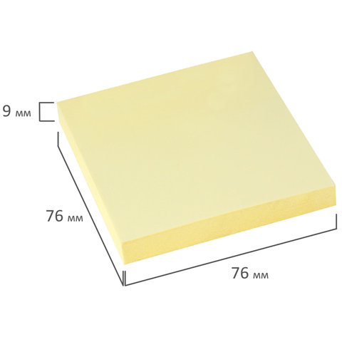 картинка Бумага для заметок с клеевым краем, 7,6*7,6 см, 100 л, желтая пастель, BRAUBERG, 122690 от магазина Альфанит в Кунгуре