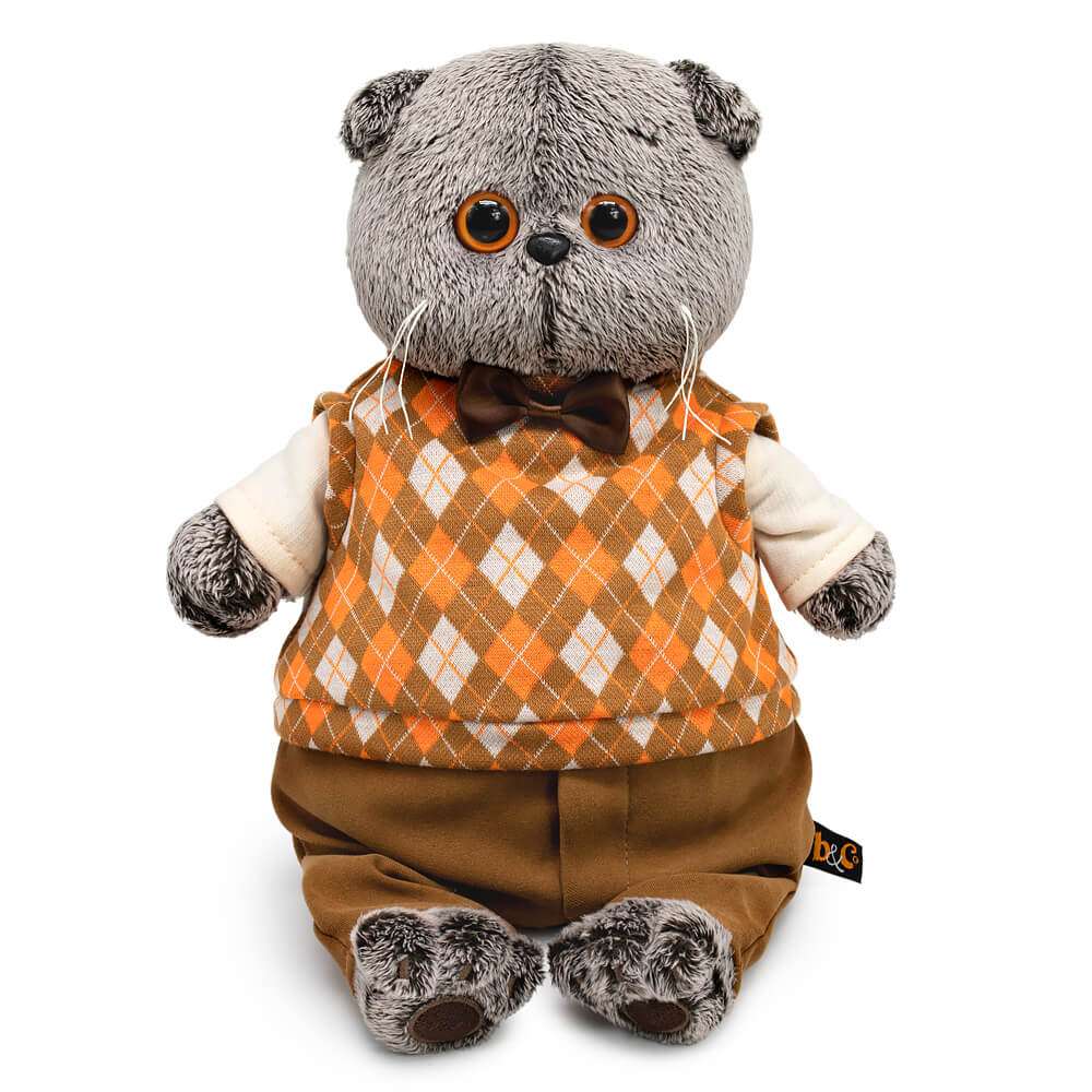 картинка Игрушка мягкая, 22 см, в трикотажном жилете, "Басик", Budi Basa, Ks22-271 от магазина Альфанит в Кунгуре