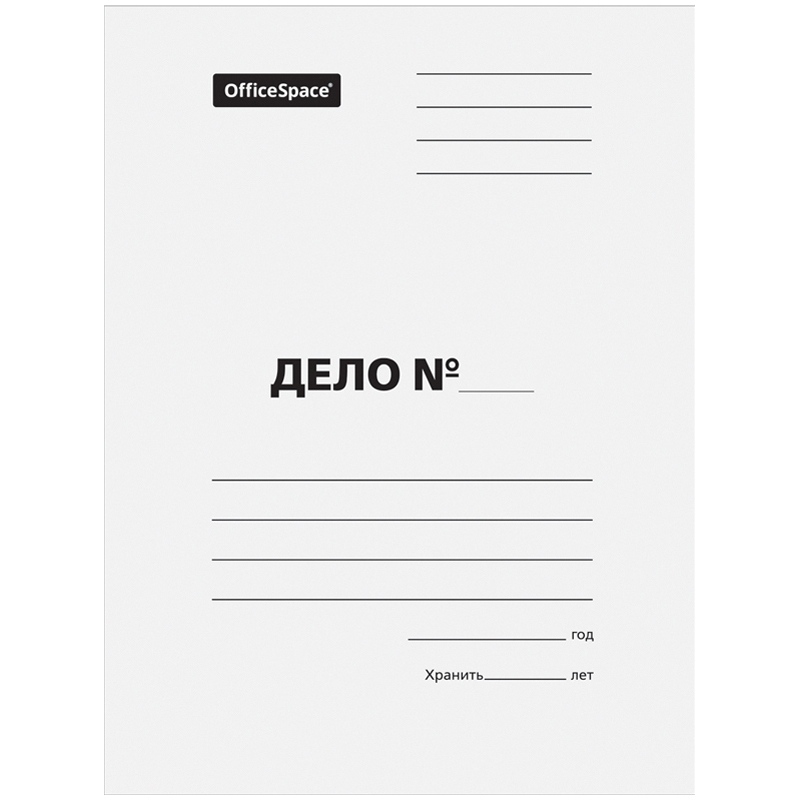 картинка Папка-обложка без скоросшивателя, А4, 300 г/м2, до 200 л, картон, белый, немелованный, "Дело", OfficeSpace, 257314 от магазина Альфанит в Кунгуре
