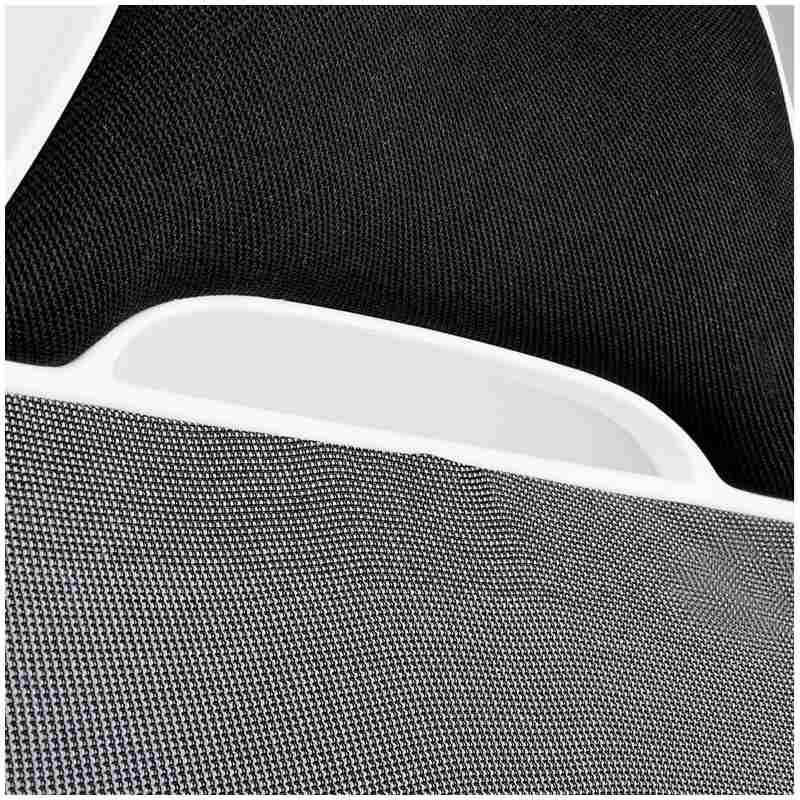картинка Кресло игровое Helmi "Podium HL-S05", ткань/сетка/экокожа, черный, белый пластик, 274810 от магазина Альфанит в Кунгуре