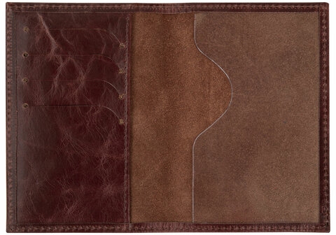 картинка Обложка для паспорта, кожа натуральная, коричневый, кожаные карманы, "Passport", BRAUBERG, 238197 от магазина Альфанит в Кунгуре