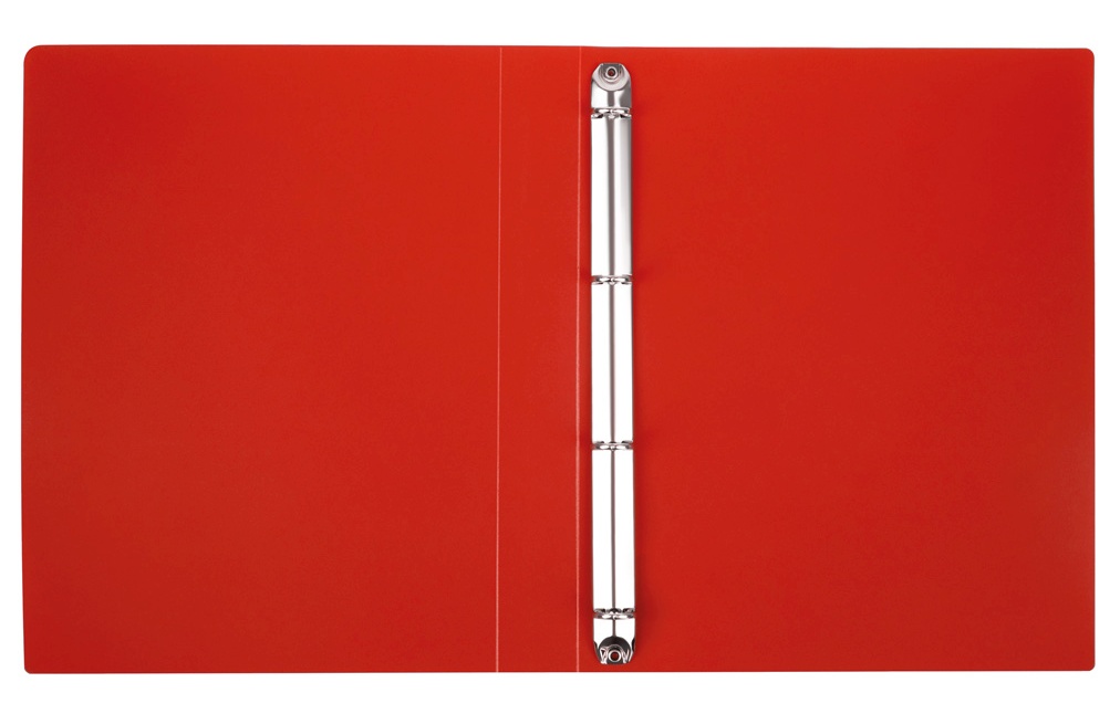 картинка Папка на 4-х кольцах, А4, 500 мкм, корешок 40 мм, до 250 л, пластик, красный, СТАММ, ММ-32187 от магазина Альфанит в Кунгуре