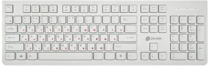 картинка Клавиатура проводная Oklick 505M, USB, белый, 1196547 от магазина Альфанит в Кунгуре
