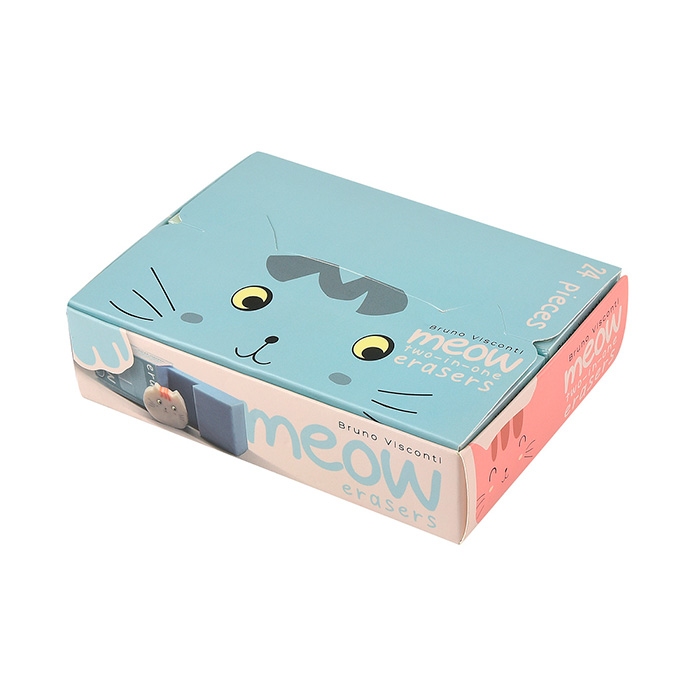 картинка Ластик, 52*24*17 мм, ассорти, каучук синтетический, "Meow", Bruno Visconti, 42-0076 от магазина Альфанит в Кунгуре