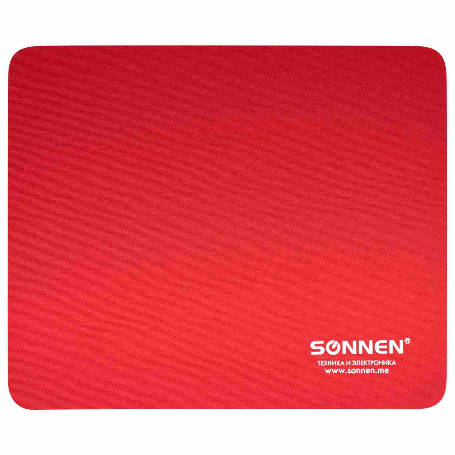 картинка Коврик для мыши SONNEN "Red", 220*180*3 мм, ткань/резина, красный, 513306 от магазина Альфанит в Кунгуре