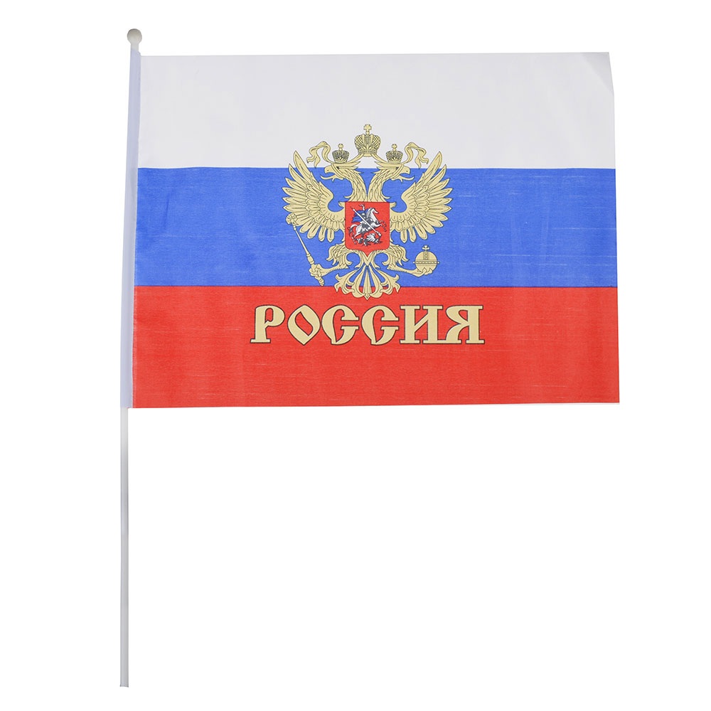 картинка Флаг, 60*40 см, триколор, герб, "Россия" от магазина Альфанит в Кунгуре