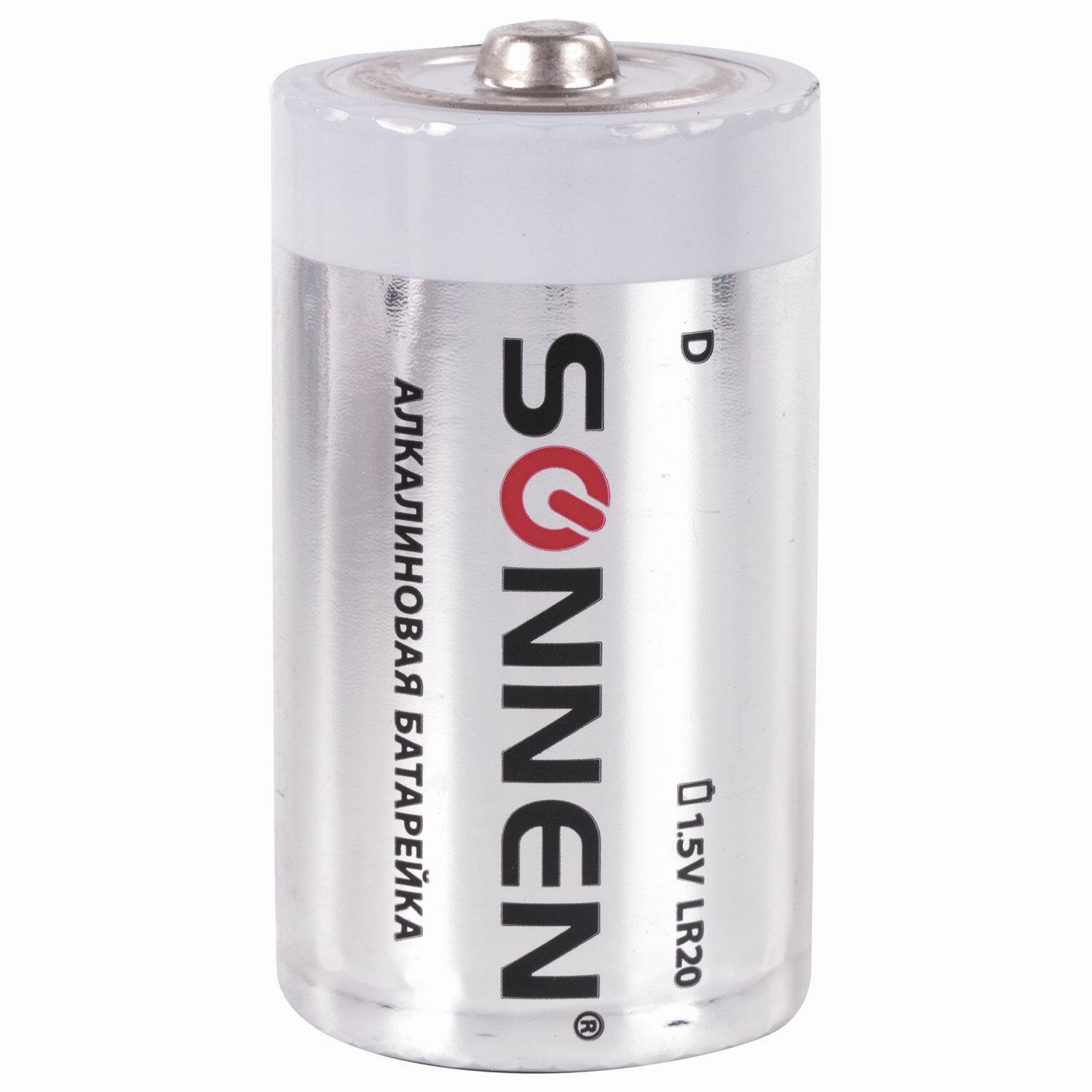картинка Батарейки LR20, 2*BI, SONNEN Alkaline, 451091 от магазина Альфанит в Кунгуре