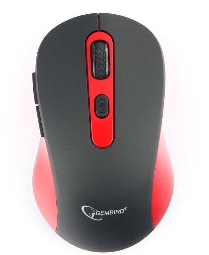 картинка Мышь беспроводная Gembird 221, 800-1600 dpi, черный/красный, MUSW-221-R от магазина Альфанит в Кунгуре