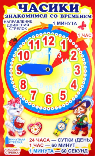 картинка Бизиборд, 15,5*25,5 см, "Часики. Знакомимся со временем!", Сфера, 006536 от магазина Альфанит в Кунгуре