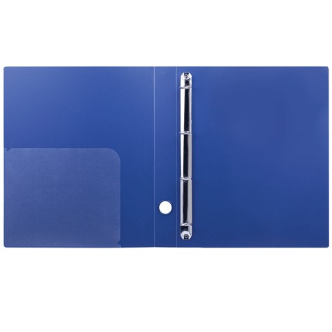 картинка Папка на 4-х кольцах, А4, 900 мкм, корешок 40 мм, до 250 л, пластик, синий, "Диагональ", BRAUBERG, 221350 от магазина Альфанит в Кунгуре