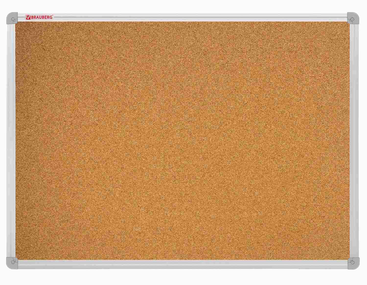 картинка Доска пробковая, 100*150 см, алюминиевая рамка, BRAUBERG, 238181 от магазина Альфанит в Кунгуре