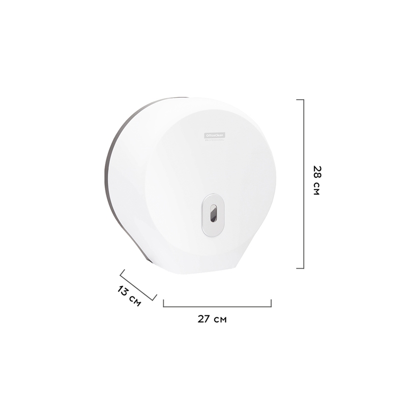 картинка Диспенсер для туалетной бумаги, ABS-пластик, механический, белый, в рулонах, OfficeClean, 274672 от магазина Альфанит в Кунгуре