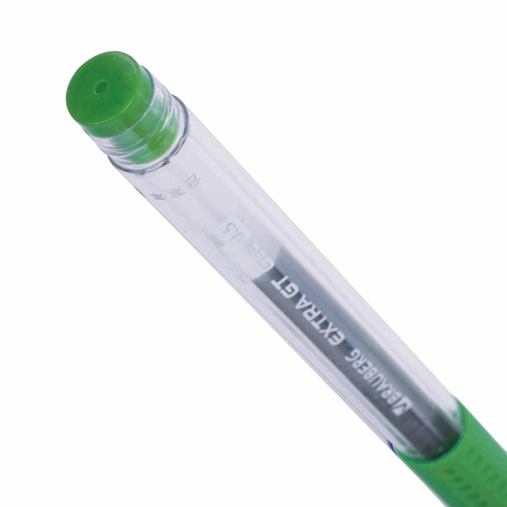 картинка Ручка гелевая, 0,5 мм, зеленая, корп. прозрачный, грип, "Extra GT", BRAUBERG, 143922 от магазина Альфанит в Кунгуре