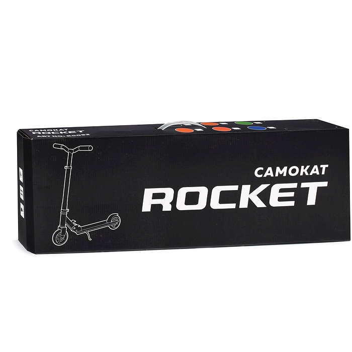 картинка Самокат 2-х колесный, до 150 кг, металл/пластик, белый, Rocket, R0092.BK от магазина Альфанит в Кунгуре
