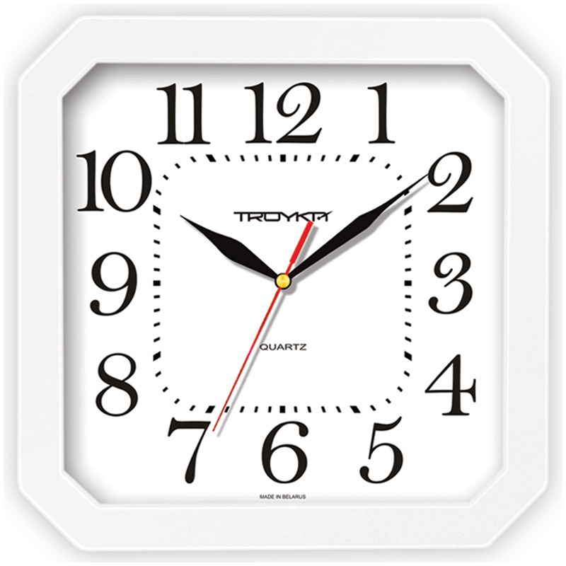 картинка Часы настенные 29*29*3,5 см, квадратные, белая рамка, Troyka, 31310316 от магазина Альфанит в Кунгуре