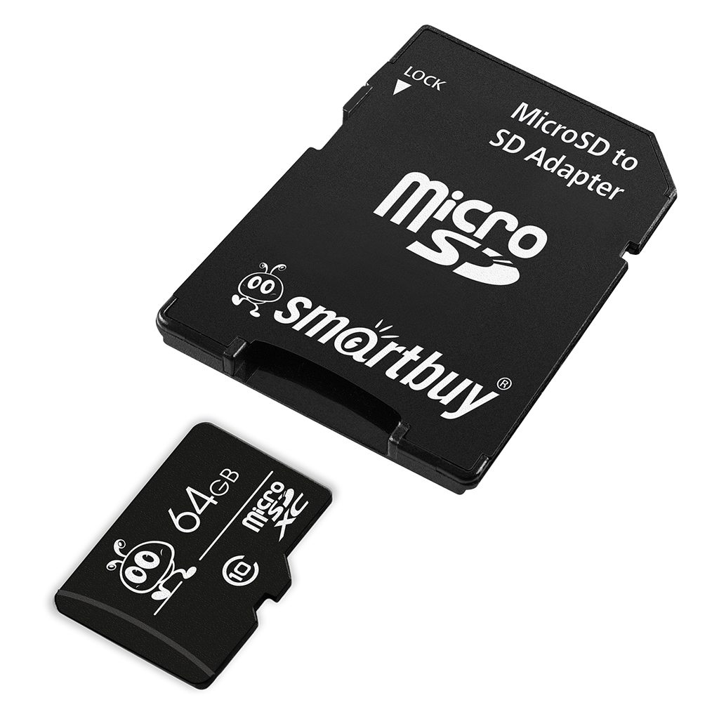 картинка Карта памяти micro-SDXC SmartBuy 64 GB Class 10, с адаптером, SB64GBSDCL10-01LE от магазина Альфанит в Кунгуре