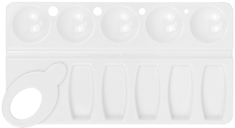 картинка Палитра прямоугольная, 20,5*11 см, 10 отделений, пластик, белый, Гамма, 10122024 от магазина Альфанит в Кунгуре