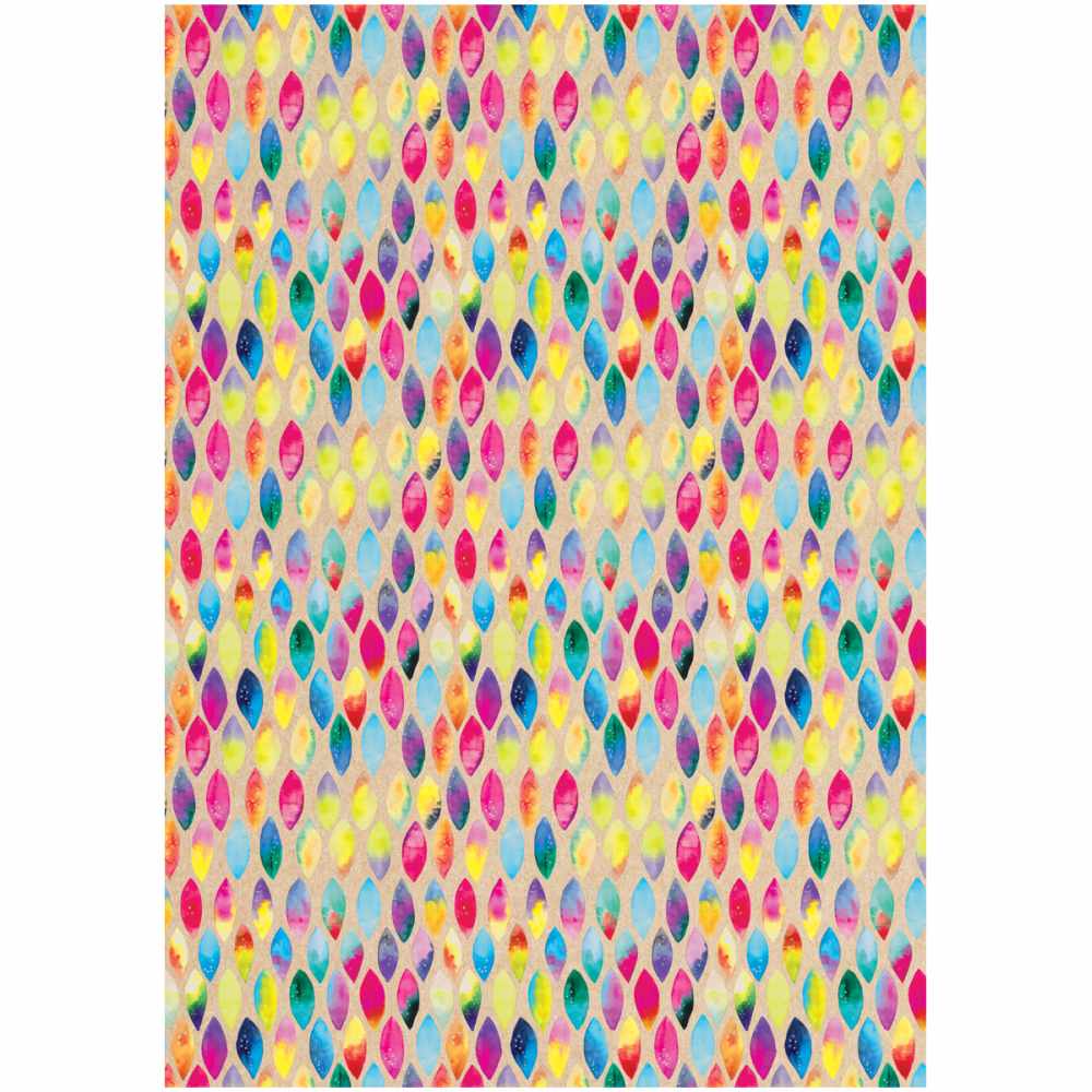 картинка Бумага упаковочная крафтовая, 70*100 см, 70 г/м2, ассорти, "Акварельные штрихи", MESHU, MS_53478 от магазина Альфанит в Кунгуре