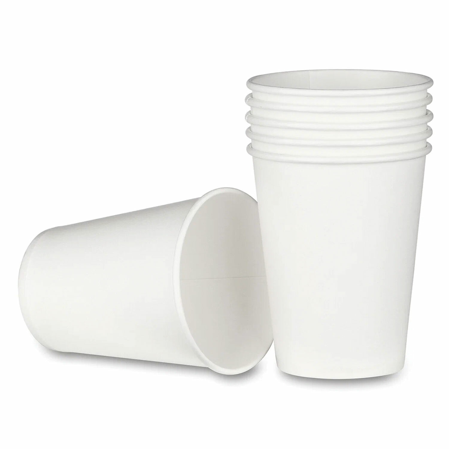 картинка Стаканы одноразовые 50 шт, 250 мл, бумага, белый, ОФИСМАГ, 608809 от магазина Альфанит в Кунгуре