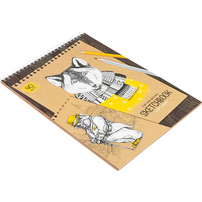 картинка Скетчбук, А4, 40 л, 80 г/м2, спираль, крафт, "Craft style", ArtSpace, СкA440грв_38354 от магазина Альфанит в Кунгуре