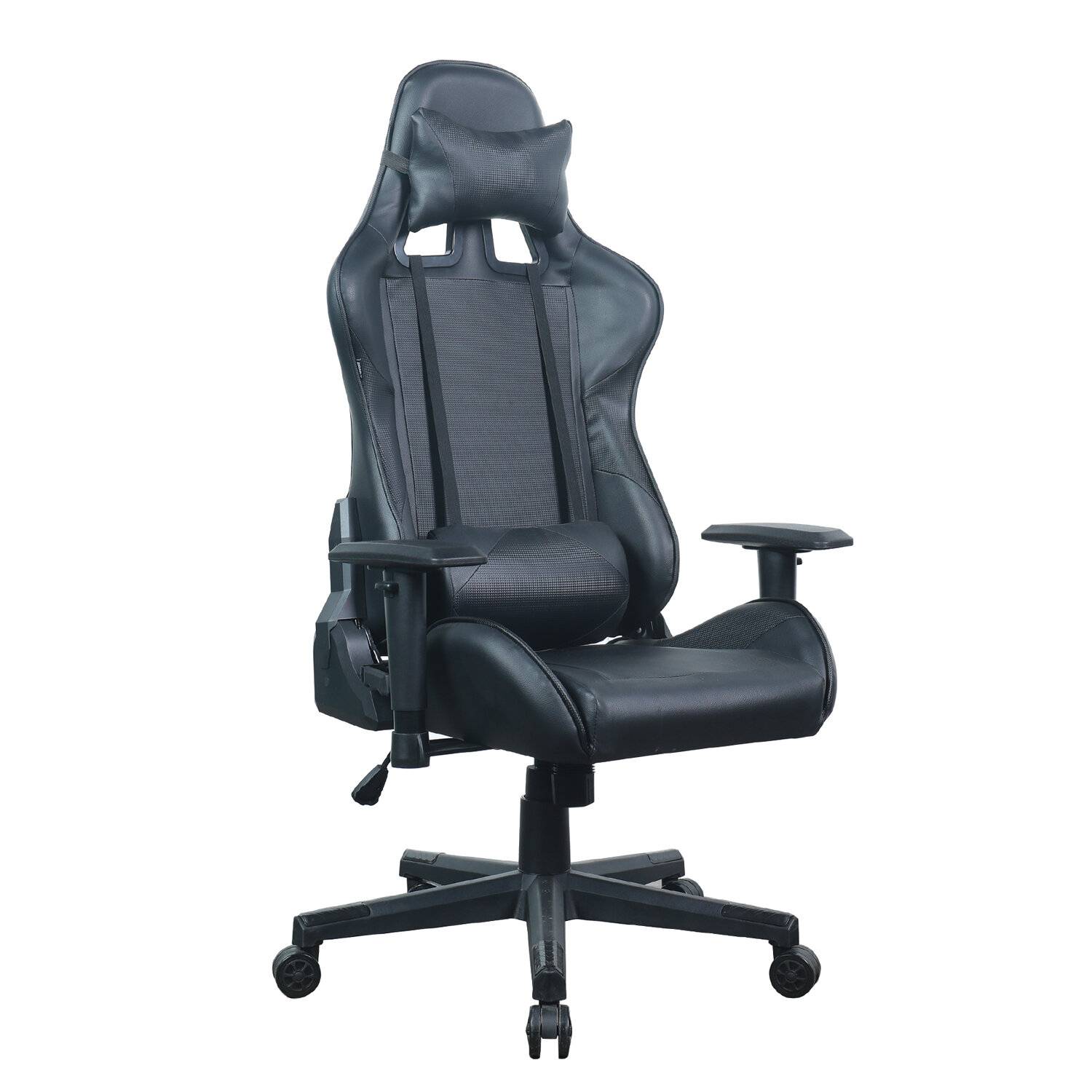 картинка Кресло компьютерное BRABIX "GT Carbon GM-115", до 140 кг, экокожа, черный, две подушки, 531932 от магазина Альфанит в Кунгуре