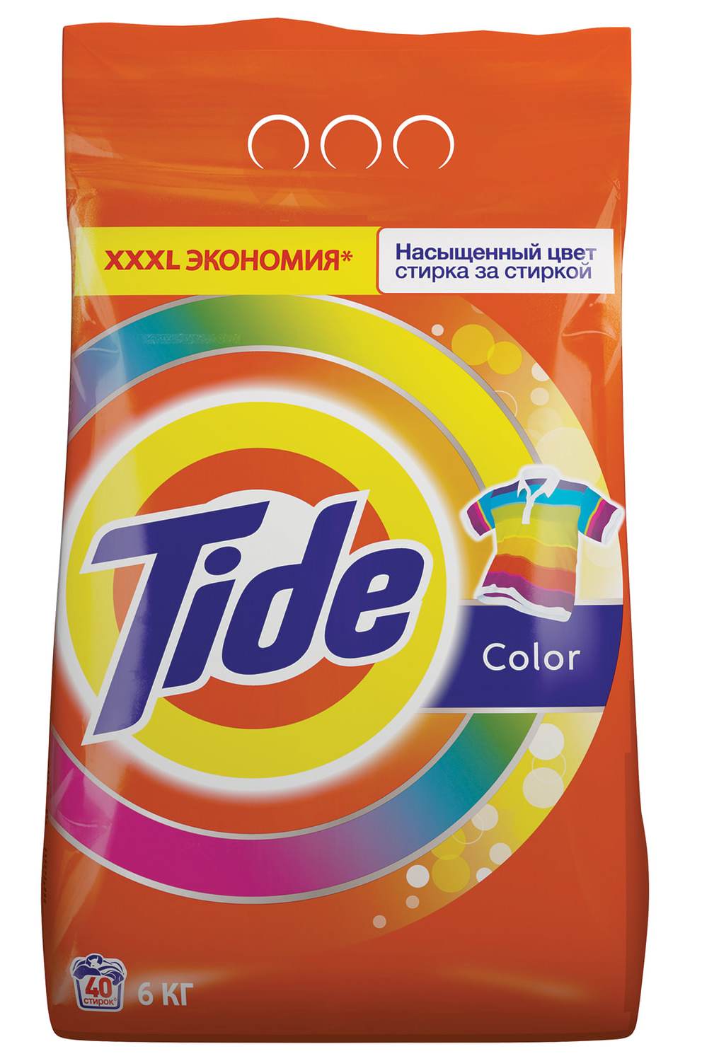 картинка Порошок стиральный 6 кг, пакет, автомат, цветные ткани, "Color", Tide от магазина Альфанит в Кунгуре