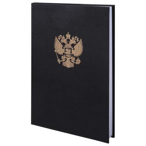 картинка Книга учета, А4, 96 л, клетка, бумвинил, герб, BRAUBERG, 130275 от магазина Альфанит в Кунгуре