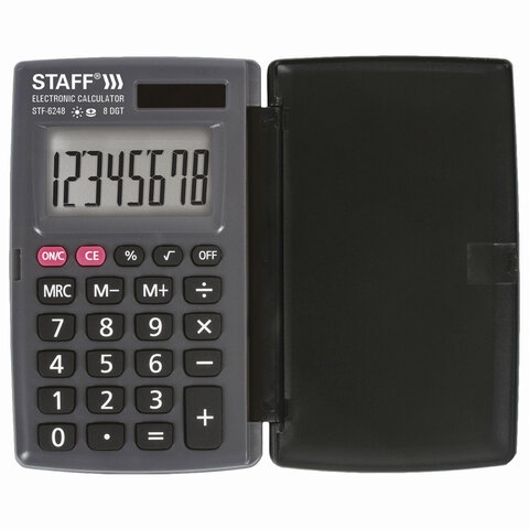 картинка Калькулятор карманный, 8 разрядов, 10,4*6,3 см, двойное питание, "STF-6248", STAFF, 250284 от магазина Альфанит в Кунгуре