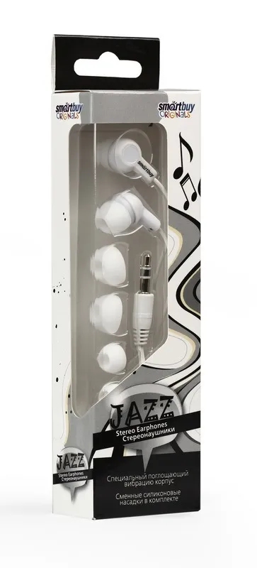 картинка Наушники вкладыши SmartBuy 710 Jazz, белый, SBE-710 от магазина Альфанит в Кунгуре