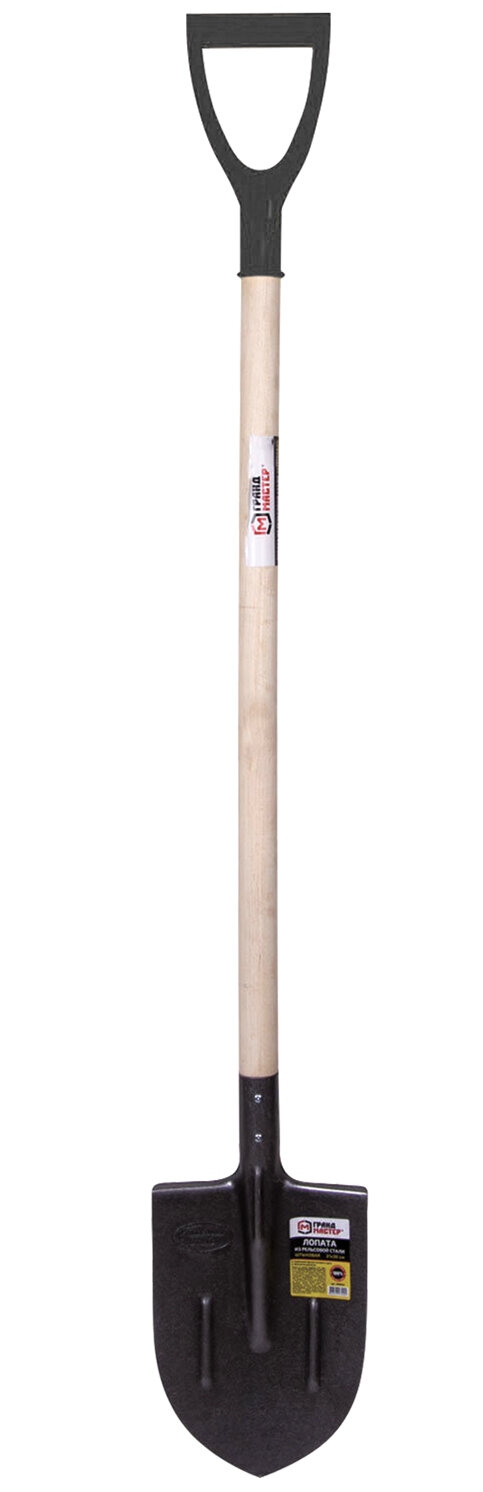 картинка Лопата штыковая, 130 см, 21*36 см, деревянный черенок, сталь, ГРАНДМАСТЕР, 70999, 606553 от магазина Альфанит в Кунгуре