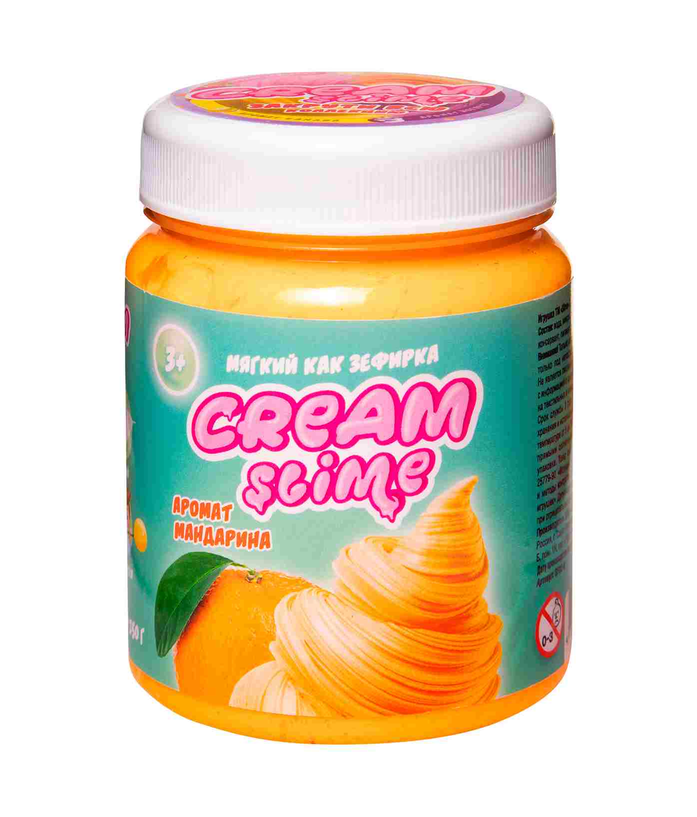 картинка Слайм, 250 гр, оранжевый, в баночке, ароматизированный, "Cream. Мандарин", Slime, SF02-K от магазина Альфанит в Кунгуре