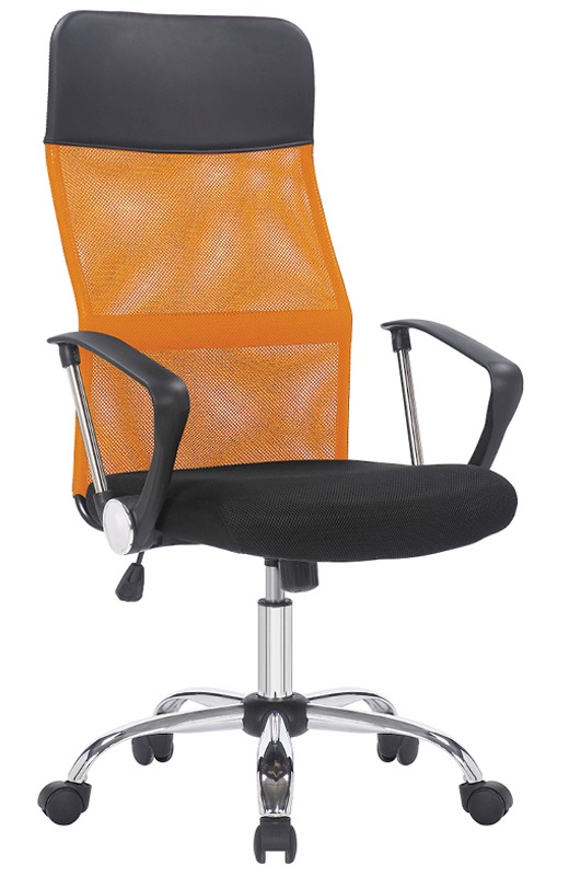картинка Кресло руководителя Helmi "HL-E16 Content", ткань/сетка/экокожа, черный/оранжевый, 311359 от магазина Альфанит в Кунгуре